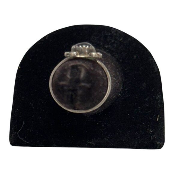 Vintage Navajo Sterling Silver Double Black Onyx Gemstone Statement Ring Size 5 - Picture 5 of 7